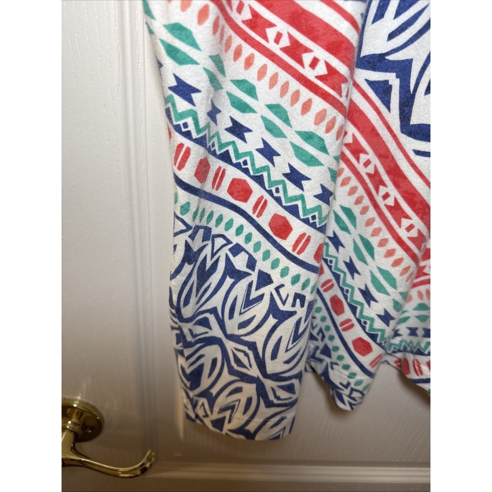 Alfred Dunner Women L Tribal Aztec Print Tee Top Multicolor Studded Cotton - Picture 6 of 10